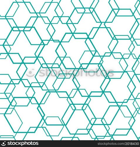 Vector artistic illustration. Abstract menthol polygons on white background. Seamless pattern.