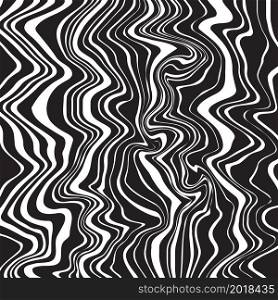 Vector artistic illustration. Abstract white curvy lines on black background.