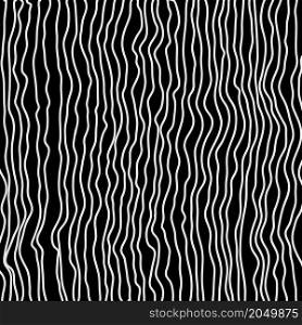 Vector artistic illustration. Abstract white curvy lines on black background.