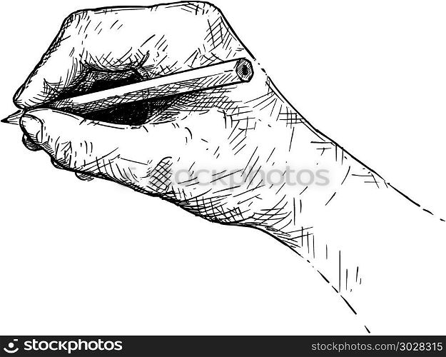 Vector Artistic Illustration or Drawing of Hand Writing or Sketching With Pencil. Vector artistic pen and ink drawing illustration of hand writing or sketching with pencil.