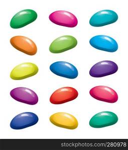 vector assortment of colorful fruit gelatin jelly beans