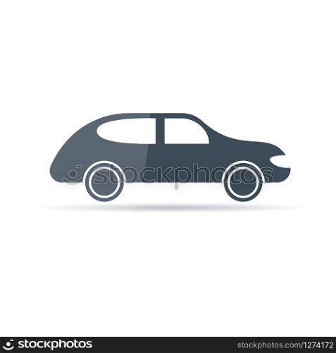 Vector auto side icon in retro style