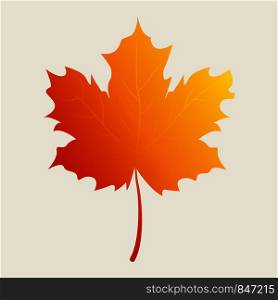 Vector autumn leaf in gradient color. Leaf icon. Eps10. Vector autumn leaf in gradient color. Leaf icon