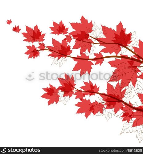 Vector autumn leaves. Vector flying autumn leaves background with space for text