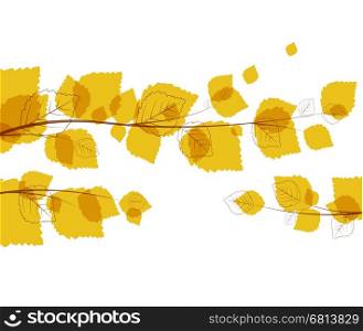 Vector autumn leaves. Vector flying autumn leaves background with space for text