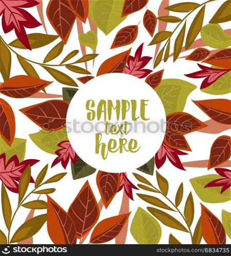 Vector autumn leaves. Vector illustration of autumn leaves on white background. Colorful autumn