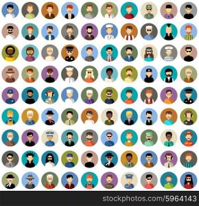 Vector avatars of men in different clothes