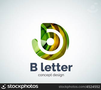 Vector B letter concept logo template, abstract business icon