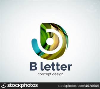 Vector B letter concept logo template, abstract business icon