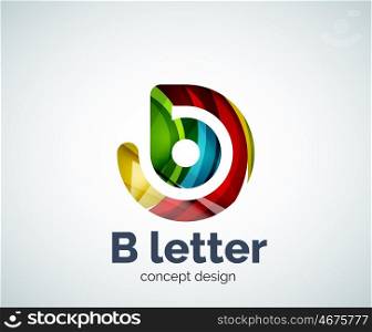 Vector B letter concept logo template, abstract business icon