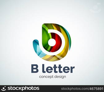 Vector B letter concept logo template, abstract business icon