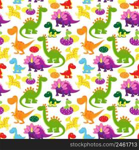 vector baby dinosaurs seamless pattern, kids background