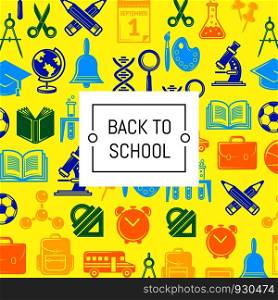 Vector back to school stationery background illustration. Banner and poster. Vector back to school stationery background illustration
