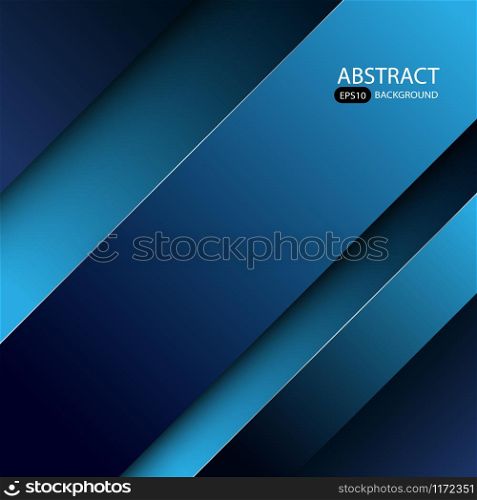 Vector background blue overlap paper layer on dark space for text design