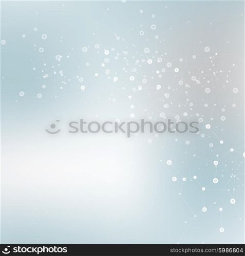 Vector background blur with a molecular structure.. Vector background blur with a molecular structure