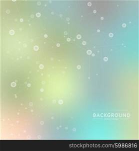 Vector background blur with a molecular structure.. Vector background blur with a molecular structure