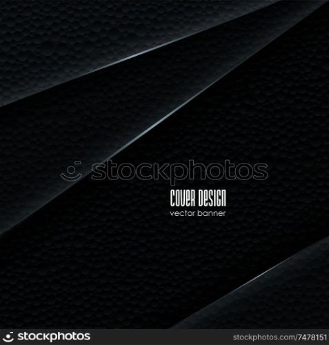 Vector background design template with abstract texture of closeup detail dark polystyrene foam.