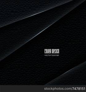 Vector background design template with abstract texture of closeup detail dark polystyrene foam.