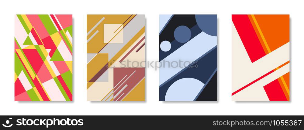 Vector background, geometric shapes, modern design in the concept of art. There are 4 types.