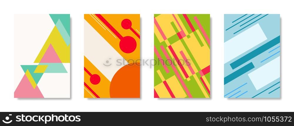 Vector background, geometric shapes, modern design in the concept of art. There are 4 types.