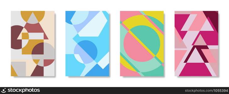 Vector background, geometric shapes, modern design in the concept of art. There are 4 types.