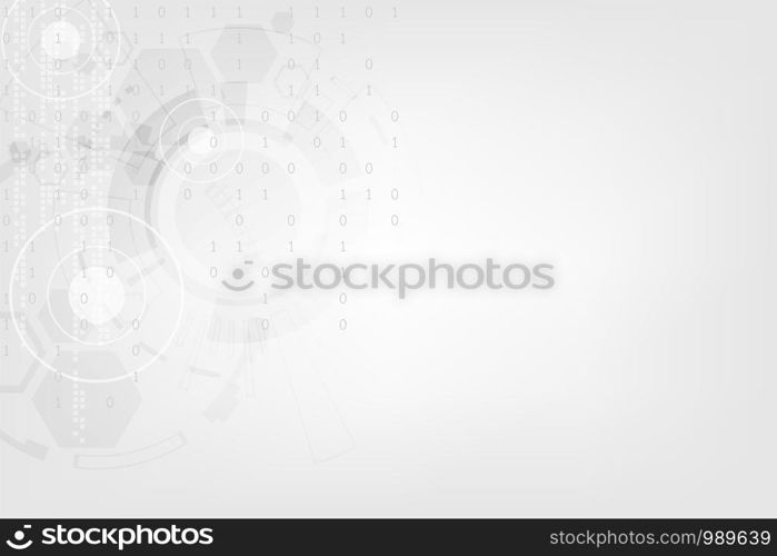 Vector background in technology concept on a gray background.