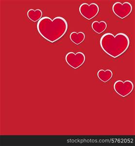 Vector background made of red heart stickers