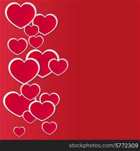 Vector background made of red heart stickers