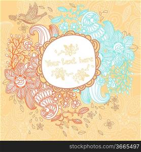 vector background of a floral frame