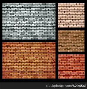 Vector background of bricks of different colors