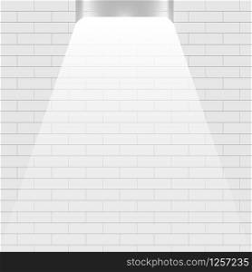 vector background of gray brick wall illuminated by lamp