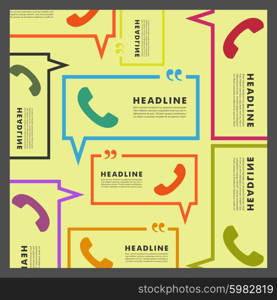 Vector background of handsets and speech bubbles. Vector background of handsets and speech bubbles.