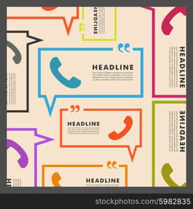 Vector background of handsets and speech bubbles. Vector background of handsets and speech bubbles.