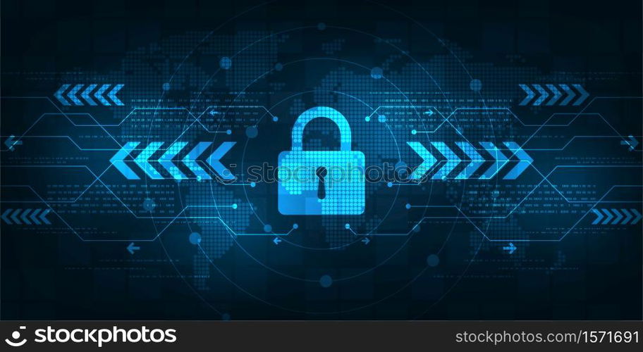 Vector background secure digital security system.