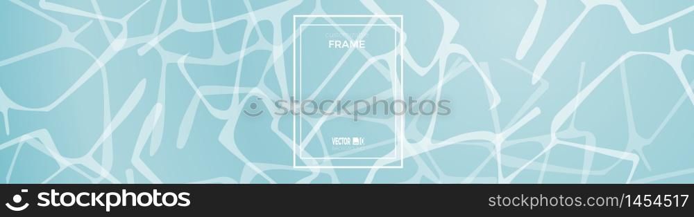 Vector background summer and the sea calm, water and reflections. Customizable frame