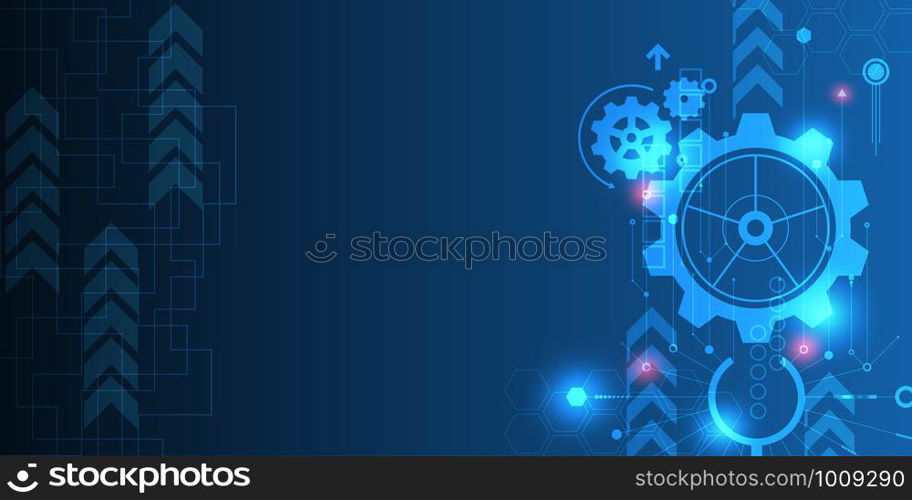 Vector background technology in the concept of gears.