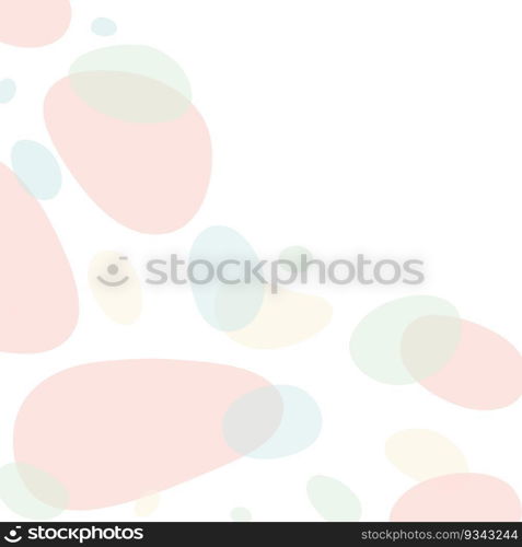 Vector Background texture from abstract colored spots in trendy soft hues of various shapes. Copyspace. Isolate. EPS. Design for banner, poster, congratulation or invitation cards, web, label or price