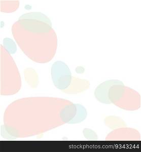 Vector Background texture from abstract colored spots in trendy soft hues of various shapes. Copyspace. Isolate. EPS. Design for banner, poster, congratulation or invitation cards, web, label or price
