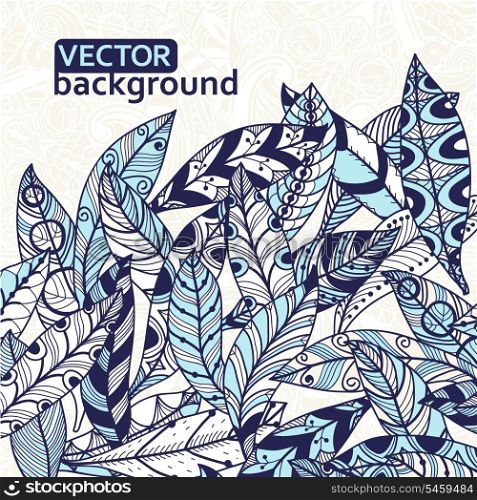 vector background with abstract feathers