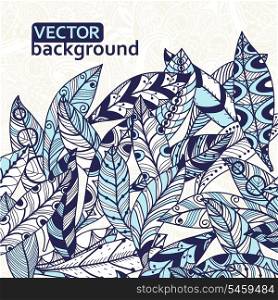 vector background with abstract feathers