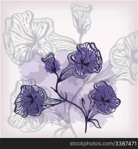 vector background with abstract flowers, gradient mesh, eps 10