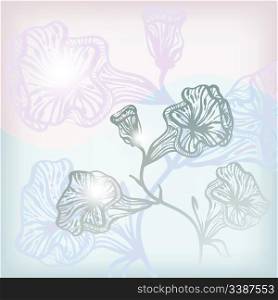 vector background with abstract flowers, gradient, mesh, eps10
