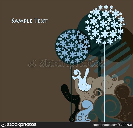 vector background with abstract trees