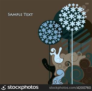 vector background with abstract trees