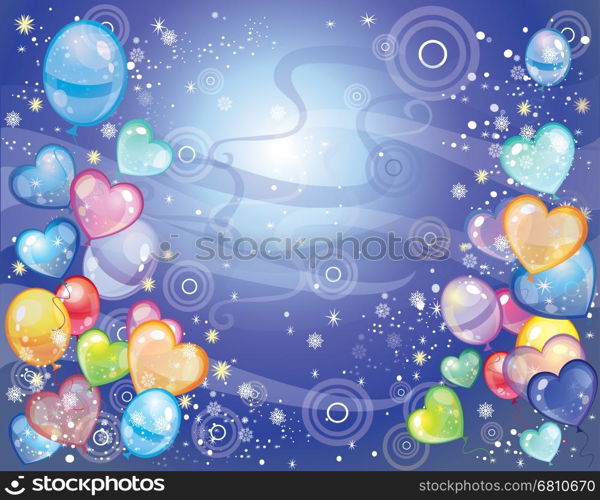 Vector background with balloons dark blue