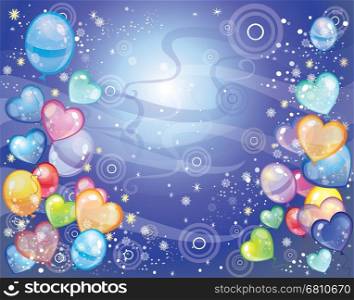 Vector background with balloons dark blue