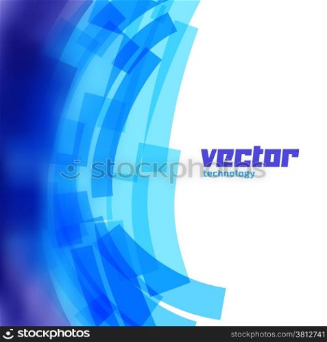 Vector background with blue lines and blurred edge