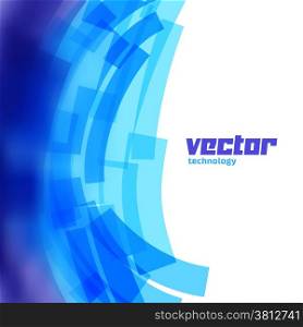 Vector background with blue lines and blurred edge