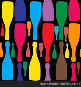 Vector background with bottles. Good for restaurant or bar menu design