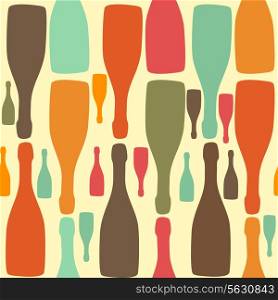 Vector background with bottles. Good for restaurant or bar menu design